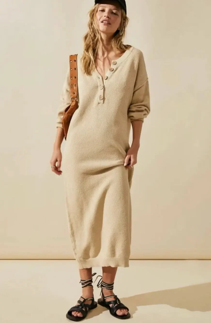 Free people hailee Cream Sweater Dress